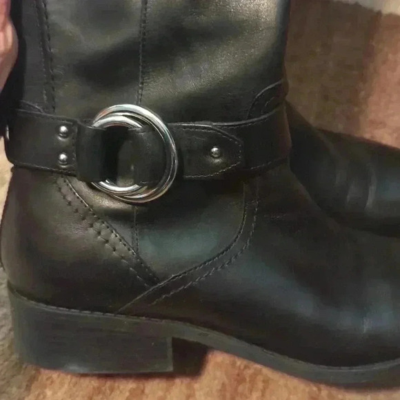 Marc Fisher Medium Calf Leather Riding Boots Gatway Coffee Bean - Picture 5 of 9